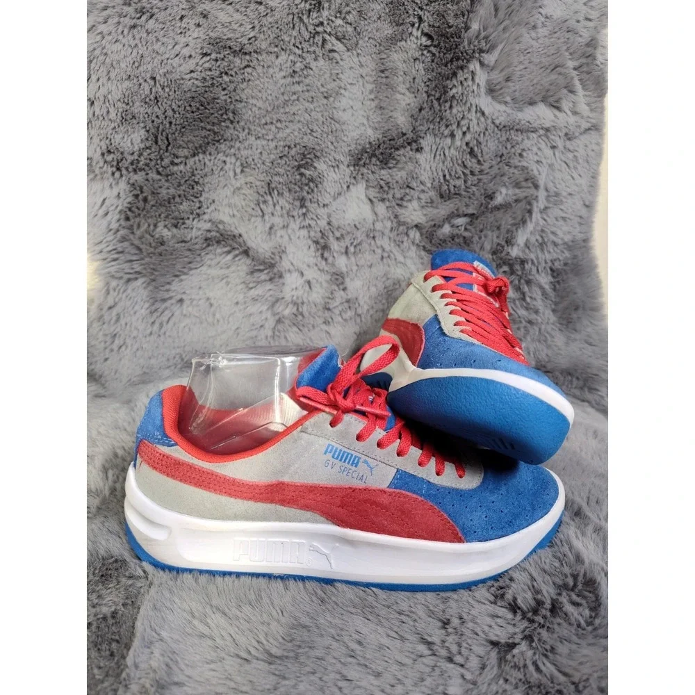 Puma GV Special Girls Sneakers 5.5 Red Blue Lace Up Low Top Sportlifestyle Shoes - Picture 11 of 16